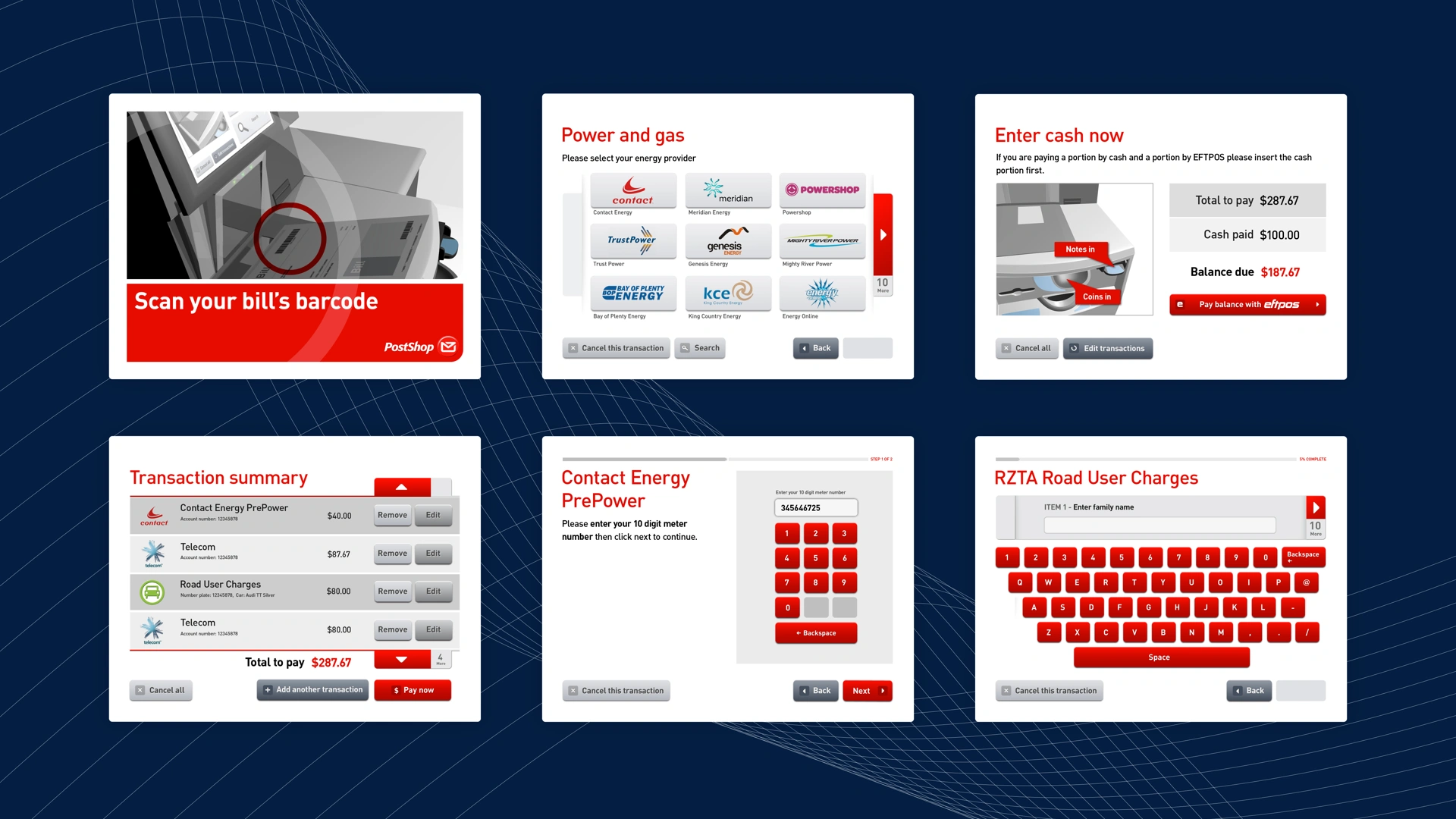 Transactional kiosks for bill payment